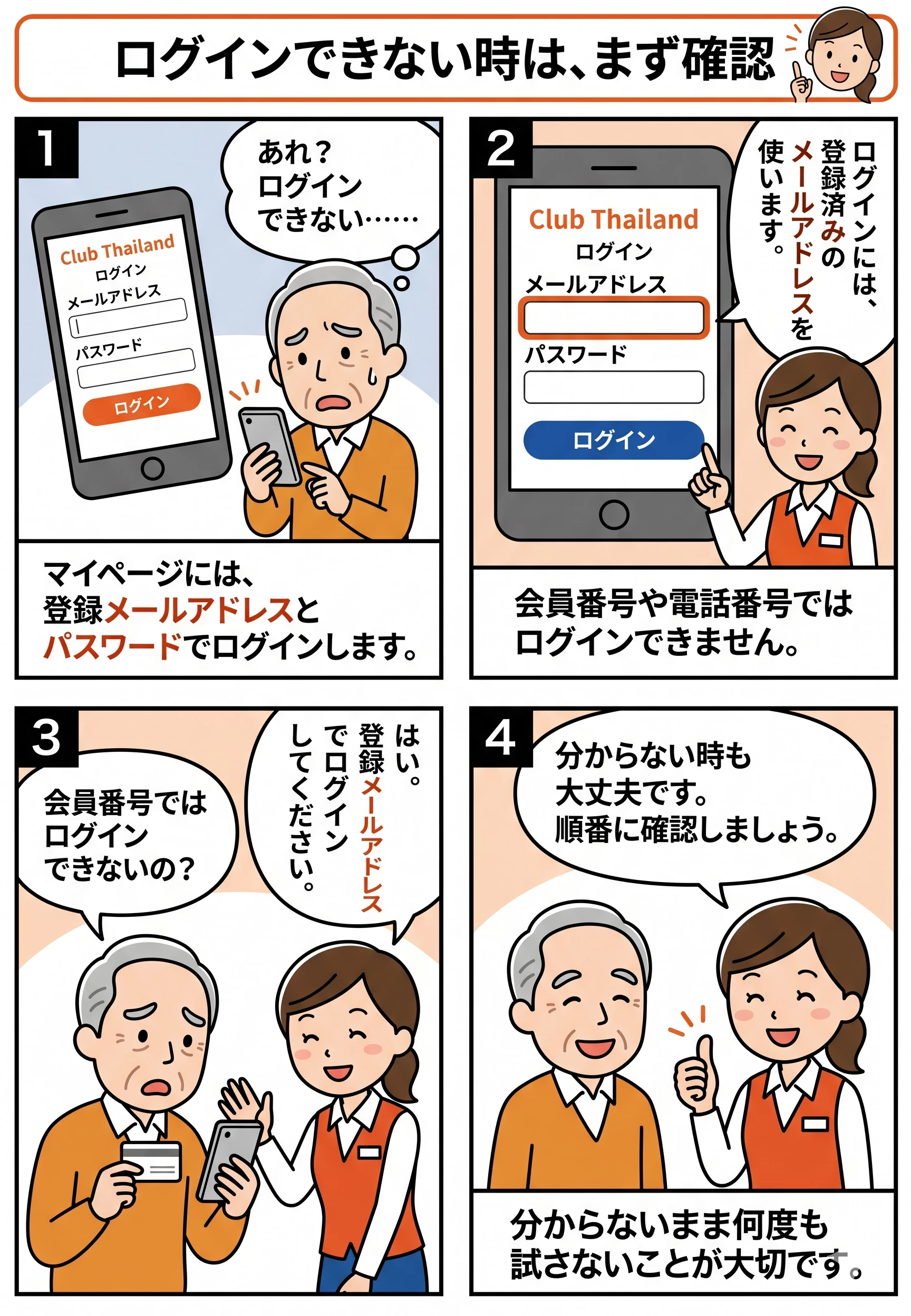 ログインできない時は、まず確認
